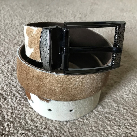 Fur Belt Waistband Genuine Leather Brown Real Fur - Picture 3 of 8