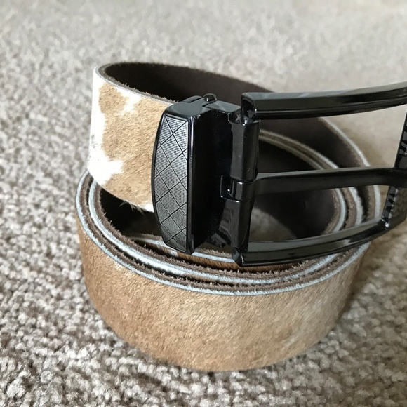 Fur Belt Waistband Genuine Leather Brown Real Fur - Picture 8 of 8