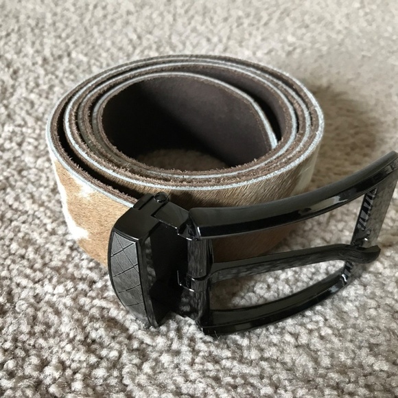 Fur Belt Waistband Genuine Leather Brown Real Fur - Picture 7 of 8