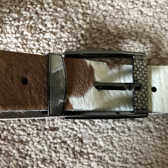 Fur Belt Waistband Genuine Leather Brown Real Fur - Picture 5 of 8