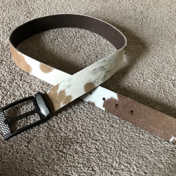 Fur Belt Waistband Genuine Leather Brown Real Fur - Picture 2 of 8