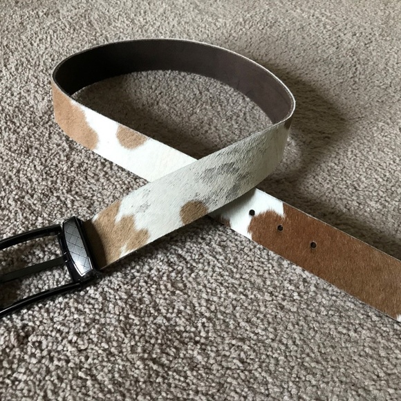 Fur Belt Waistband Genuine Leather Brown Real Fur - Picture 6 of 8