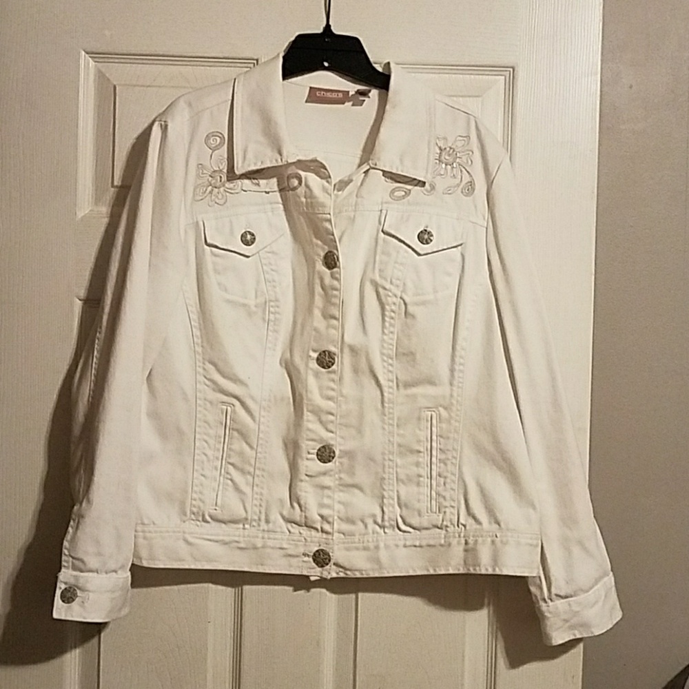 Chicos white denim jacket
