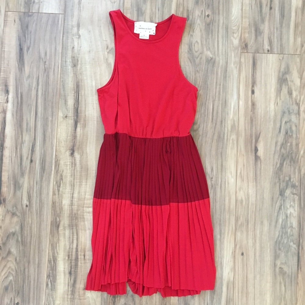 Pleated Red Dress