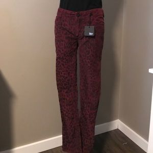 NWT leopard print corduroy pants