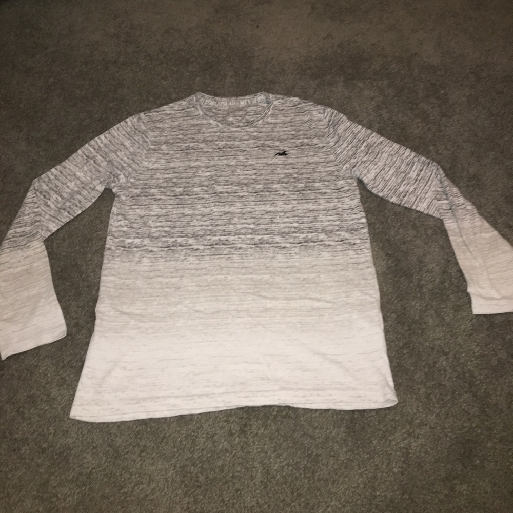 Men's Hollister black and white marled shirt