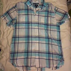 Old Navy button down plaid collar shirt.