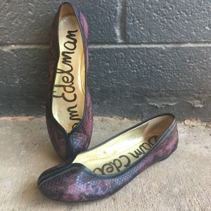 Sam Edelman Purple Snakeskin Ballet Flats
