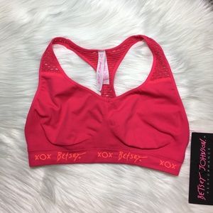 Betsey Johnson Red/Pink Unpadded Sports Bra