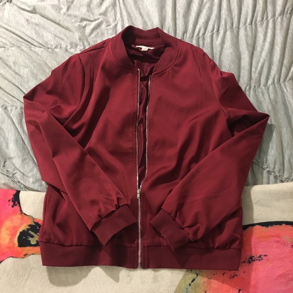 Red bomber jacket