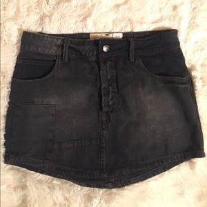 Free People Gray Denim Patchwork Skirt Size 27