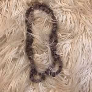 Lilac bead long necklace