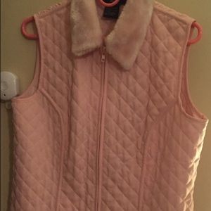 Pink plush vest