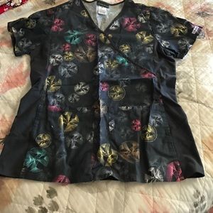 Cherokee flexibles scrub top sz medium