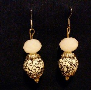 Handcrafted Milky Quartz Reiki Crystal Earrings