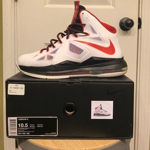 Lebron 10 Red and White