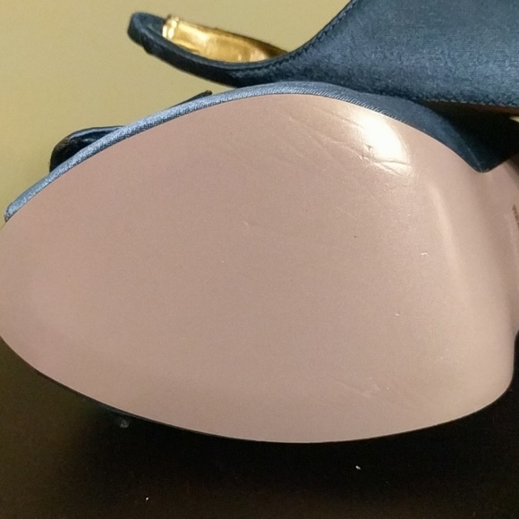Hale Bob Money Slate Blue Satin Sling Back NWT - Picture 5 of 7