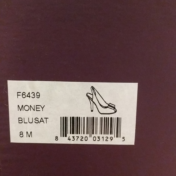 Hale Bob Money Slate Blue Satin Sling Back NWT - Picture 7 of 7