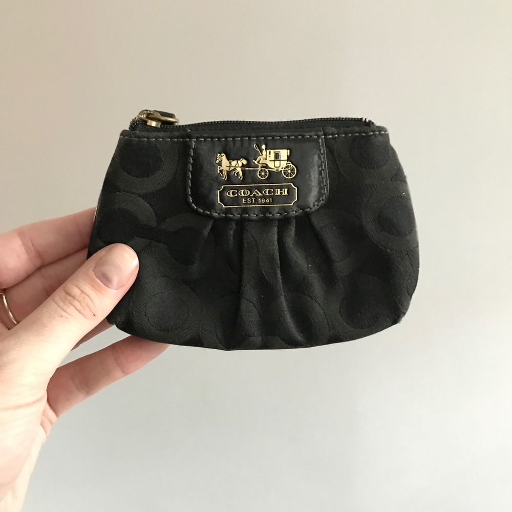 Coach Small Black Zipper Pouch