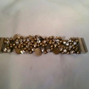 Copper and crystal beads bracelet