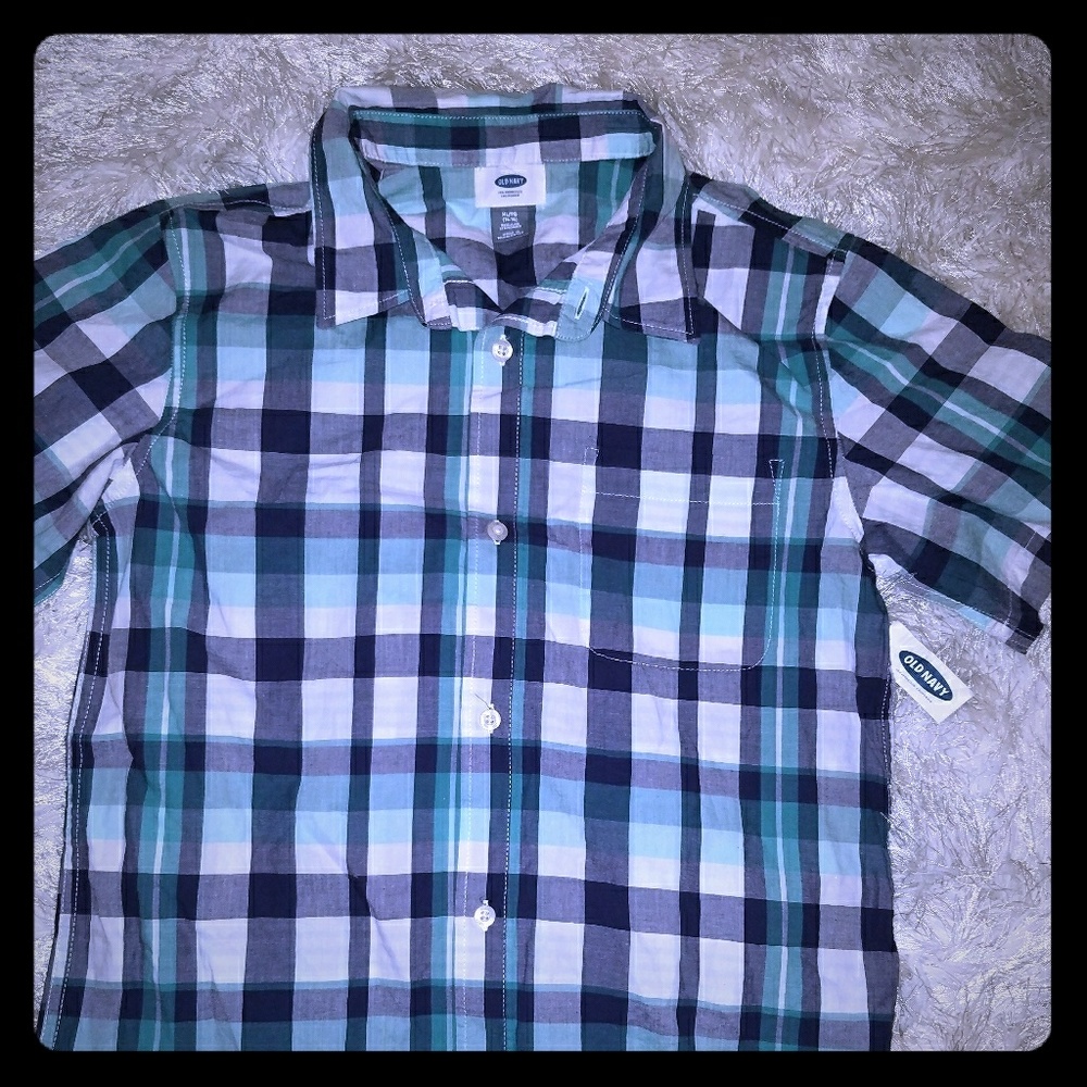 Old Navy plaid button down shirt