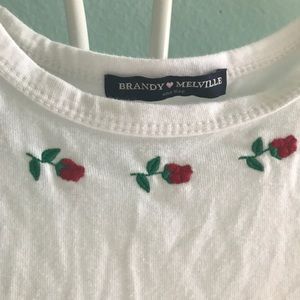 ♡ brandy melville rose tee ♡