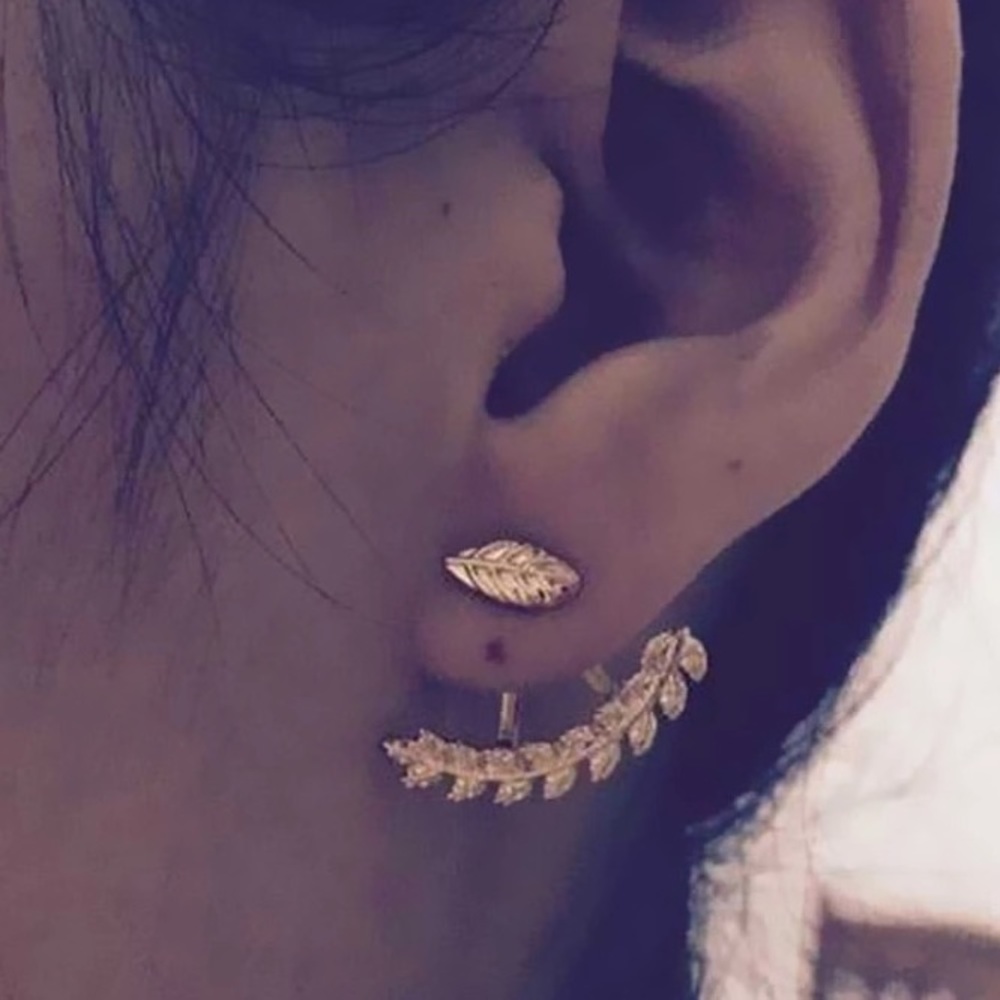 Gold leaf earrings