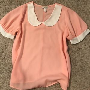 Pastel flowy collar shirt