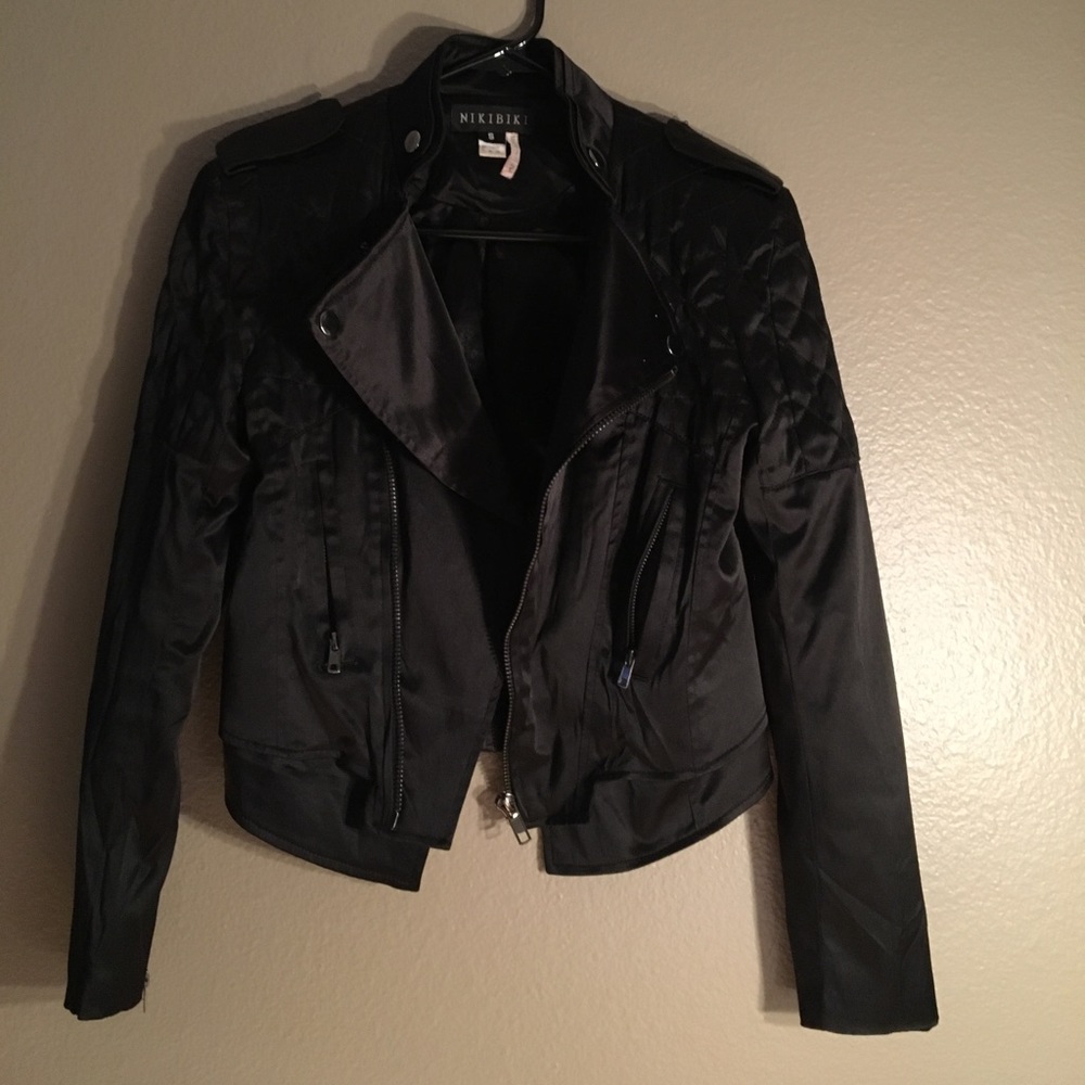 Nikibiki Black bomber jacket size Small