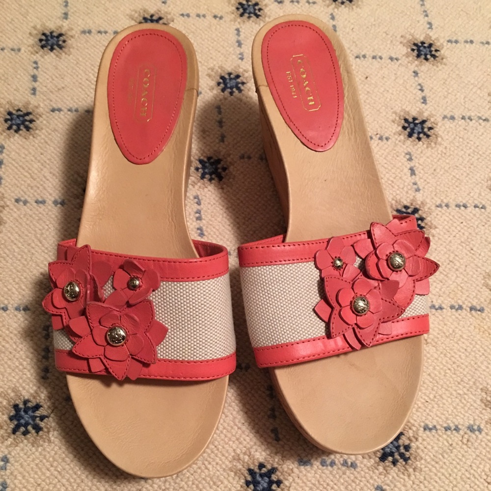 Coach wedges size 10 never worn