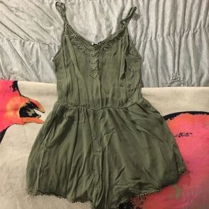Army green romper