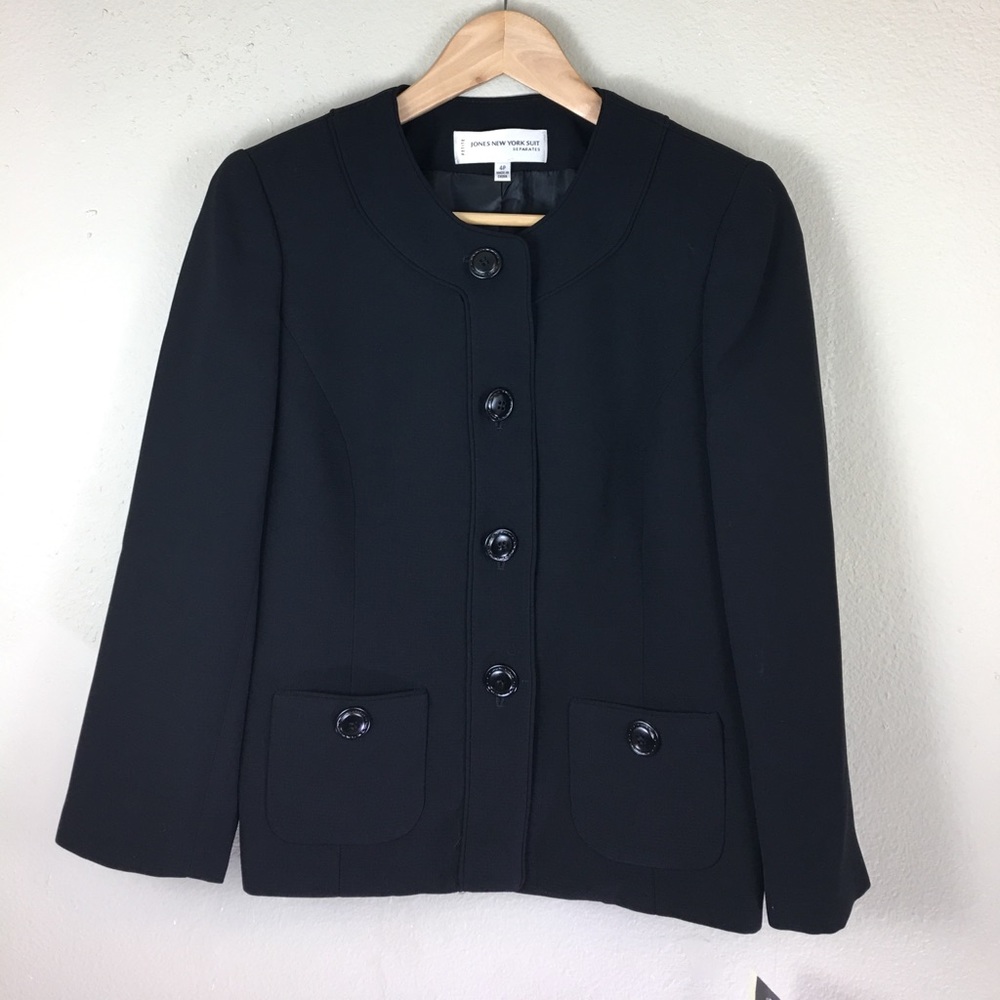 Jones New York Black Button Down Blazer