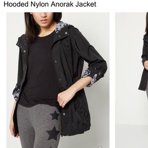 Hooded nylon anorak jacket