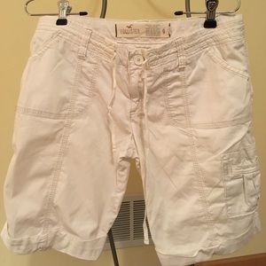 Hollister white cargo shorts