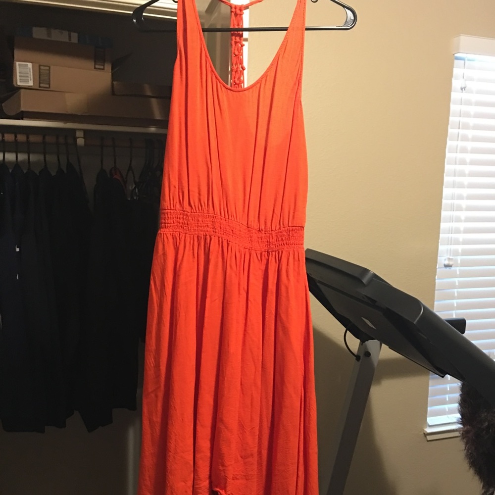 Middle length orange tank top dress