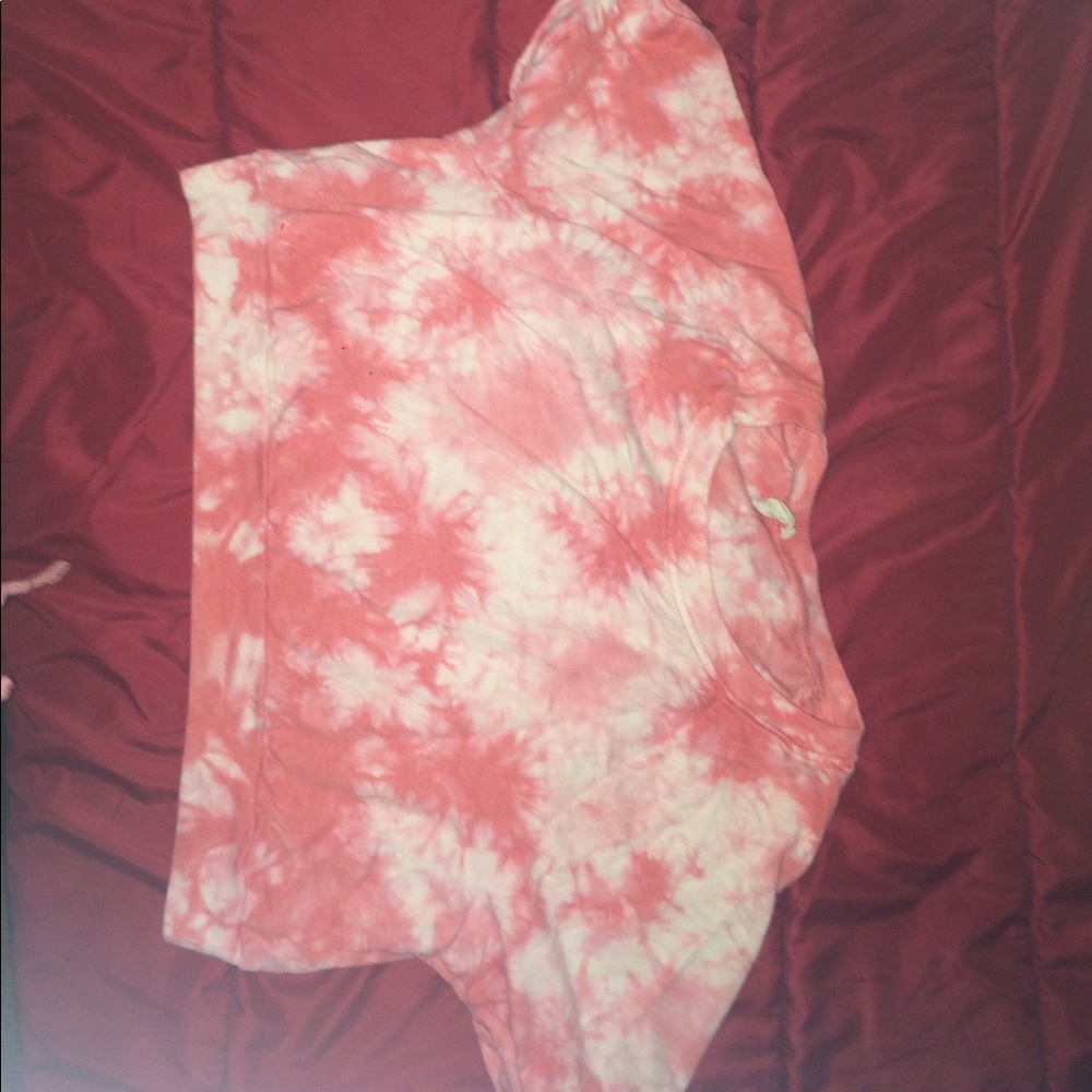 Pink tie dye crop top