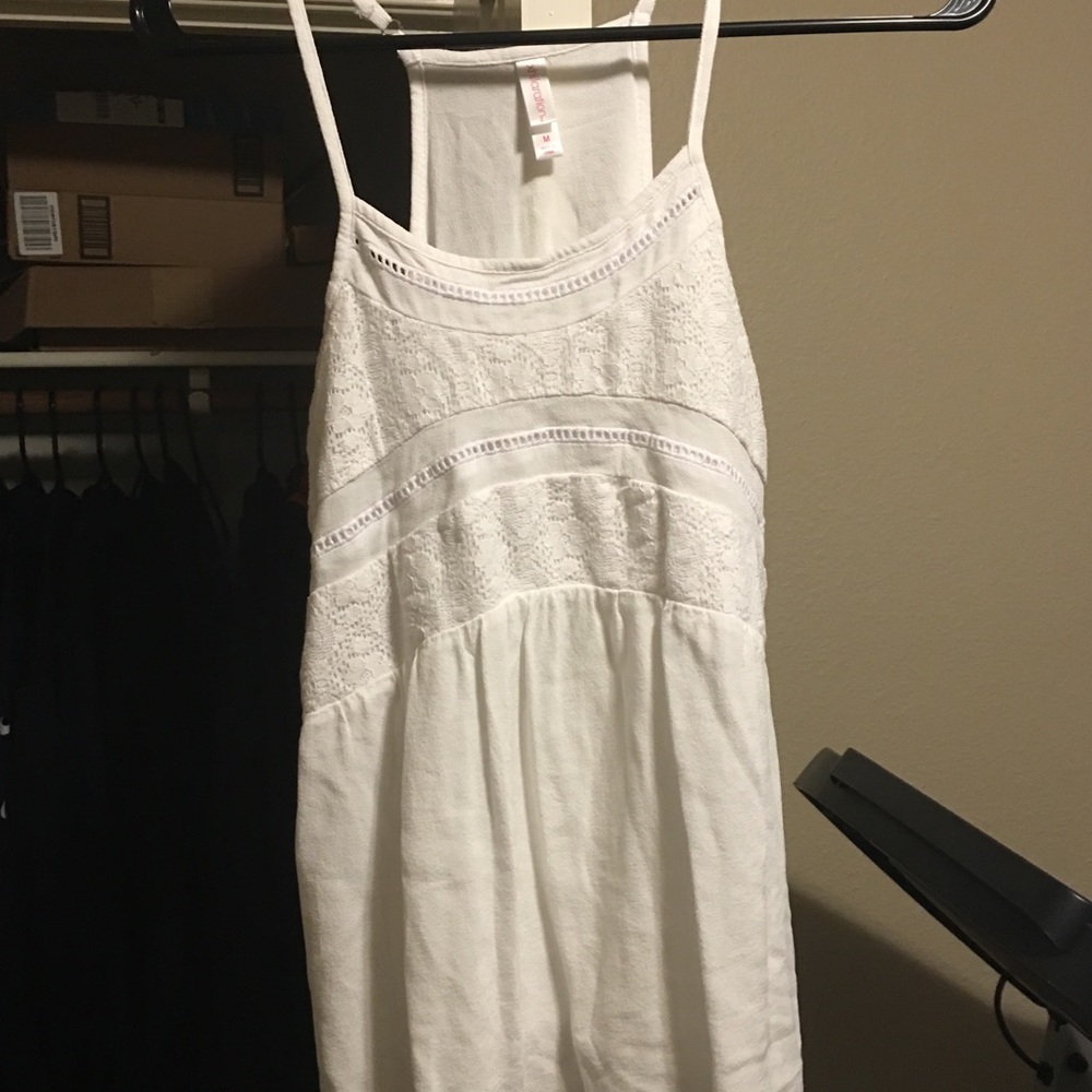 White skinny strap tank