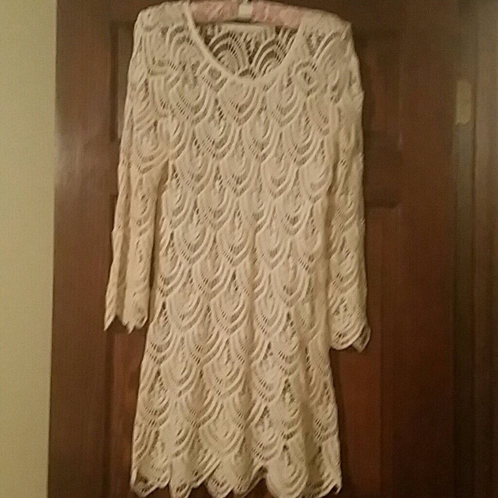 Crochet ivory Lace coverup
