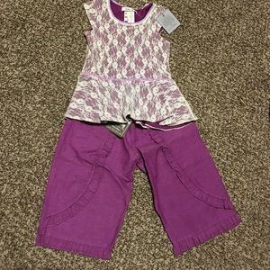 Purple lace Matilda Jane top with ruffle capris