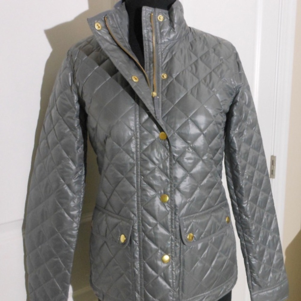 JCREW shiny downtown field puffer jacket .