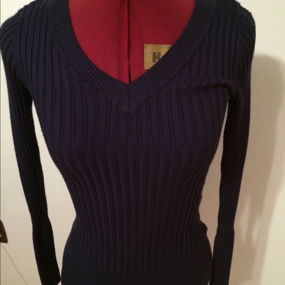 V neck stretch sweater