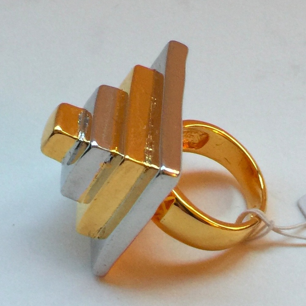 Eddie Borgo NWT Square Layered Pyramid Ring Sz 5