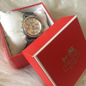 Women's Silver Link COACH Watch