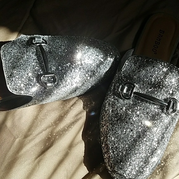 Last Size 5.5 💎Encrusted Glittery Horsebit Mule - Picture 2 of 8