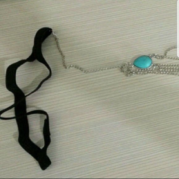 Sterling Silver Water Drop Turquoise Leg Chain - Picture 4 of 7