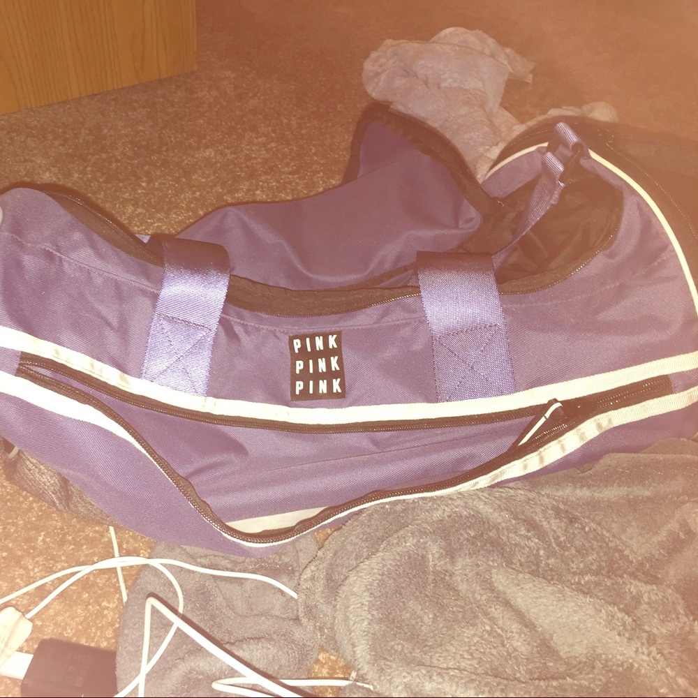 Pink duffle bag