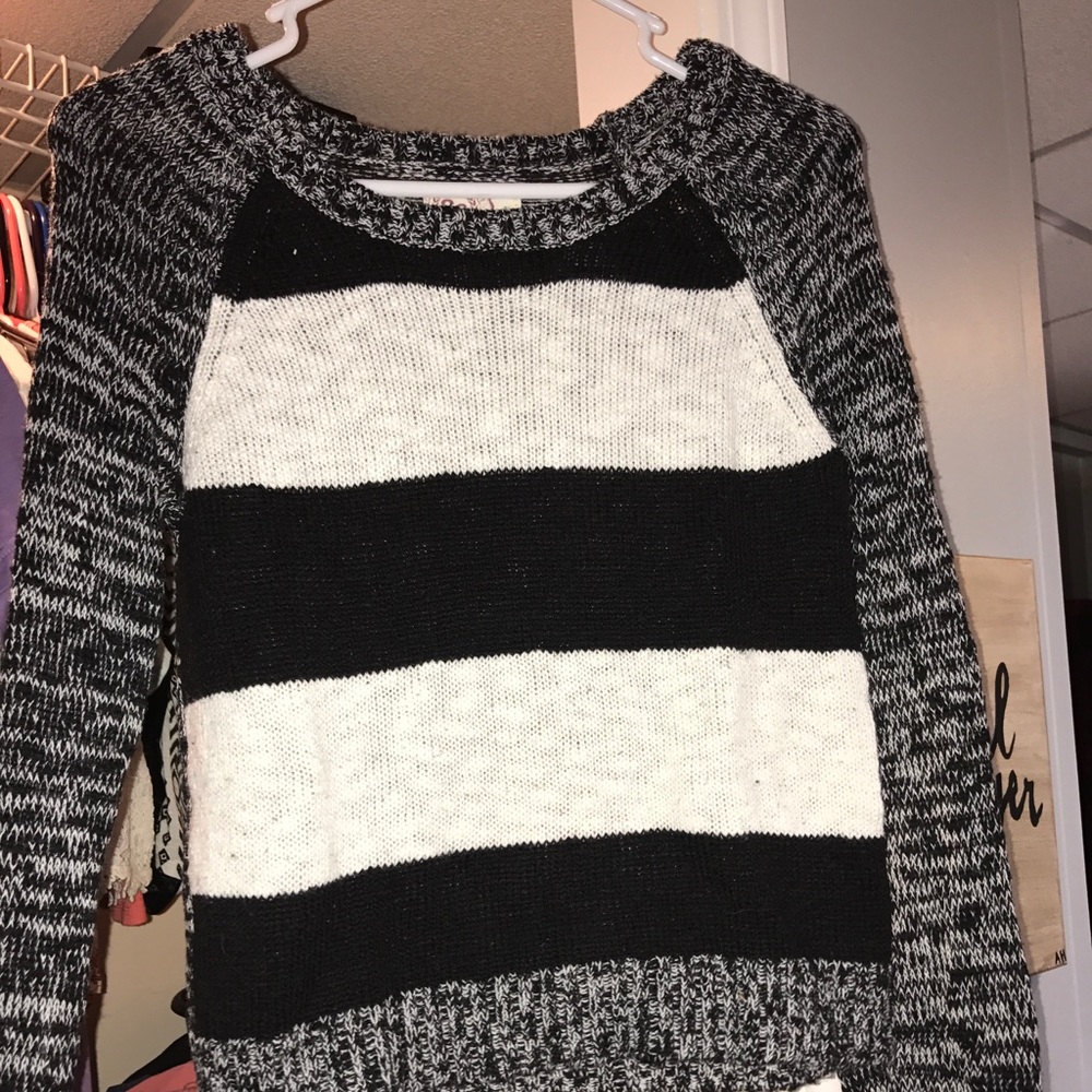 black and white sweater
