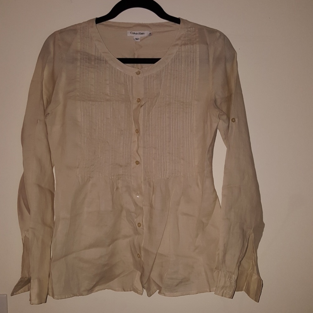 Calvin Klein linen button down shirt