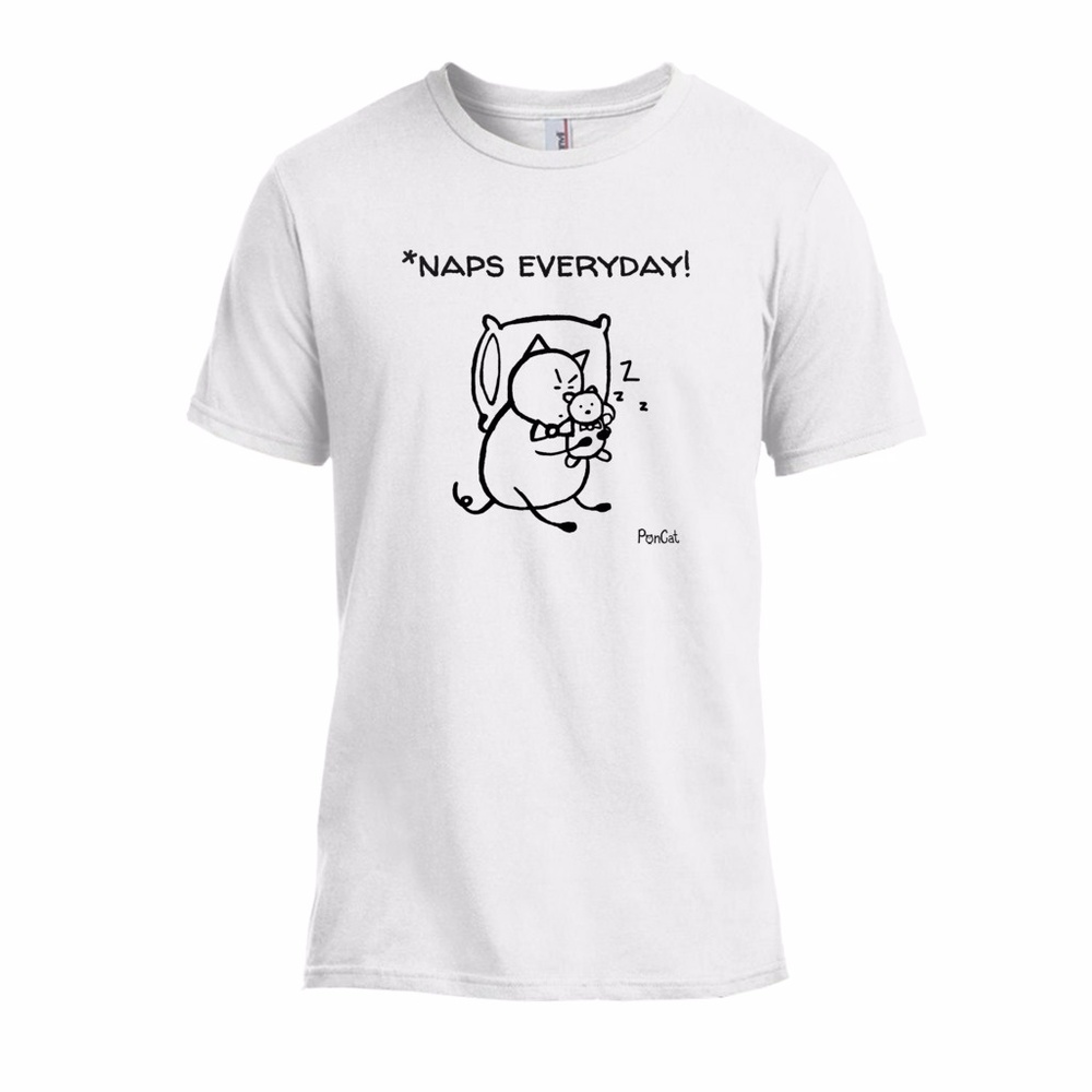 "Naps Everyday!" unisex cat t-shirt