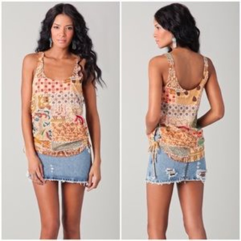 patterson j kincaid top benton patchwork tie tank